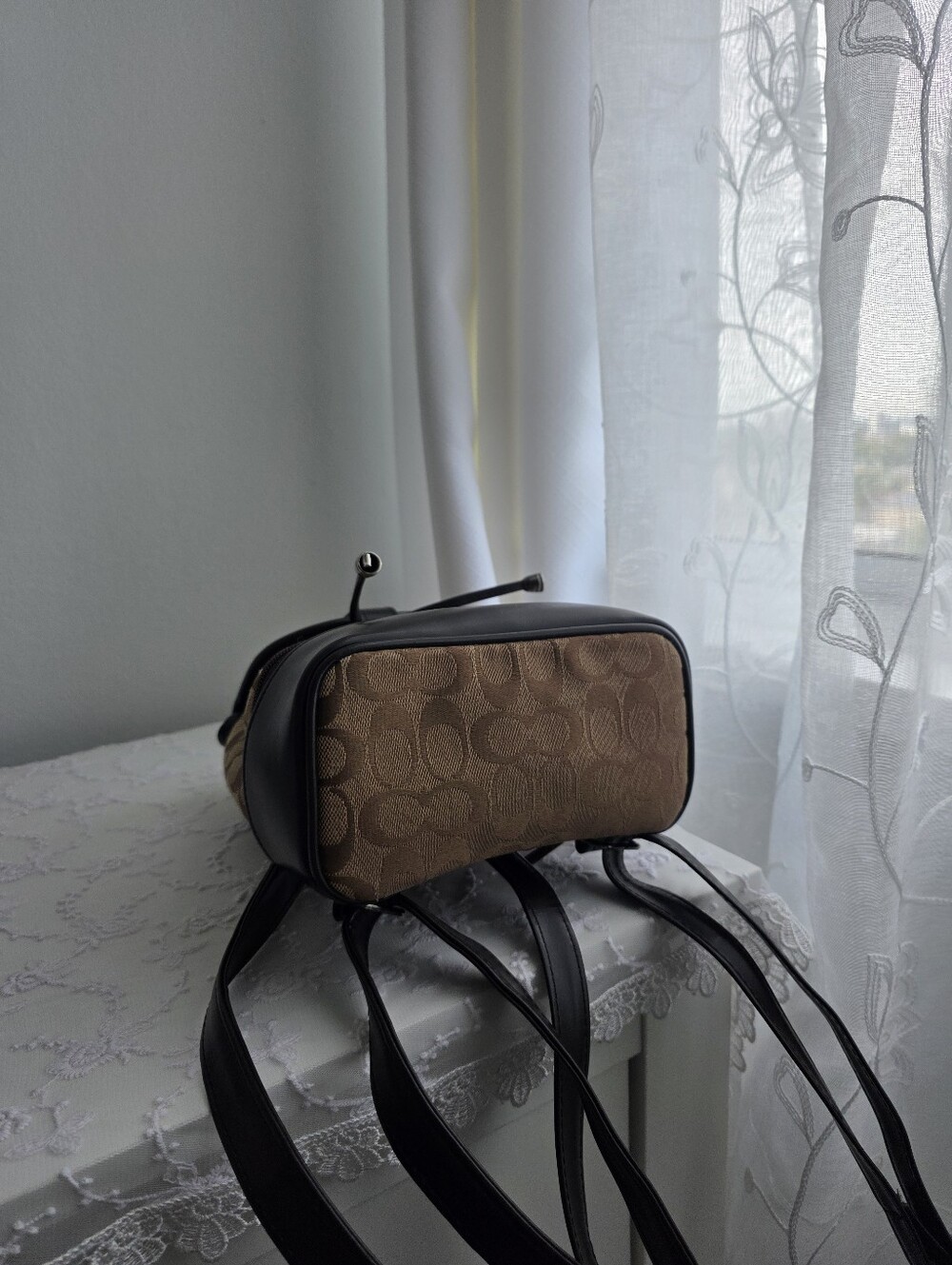 Brown C Signature Drawstring Backpack - Picture 5 of 7
